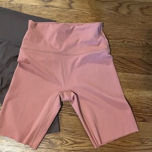 High rise 9 inch bike shorts aerie medium pink, brown